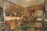 Alt, Rudolf von - The study of Clemens Wenzel Lothar Prince Metternich in the house on Ballhausplatz in Vienna