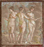 Roman-Pompeian wall painting - The Three Graces