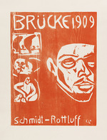 Kirchner, Ernst Ludwig - Portrait of Karl Schmidt-Rottluff. Cover of the IV. Annual Portfolio of the Artist Group Brücke