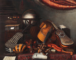 Bettera, Bartolomeo - Musical instruments, a globe, books, playing cards and a painter's palette