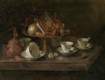 Roestraten, Pieter Gerritsz van - Still life with chocolate cups and a tazza with sweets