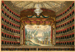 Anonymous - La Scala opera house in Milan, Festive Interior. Curtain design by Angelo Monticelli