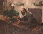 Svarog, Vasili Semyonovich - Kliment Voroshilov and Maksim Gorky at the Shooting Range of the Central House of the Red Army