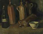 Gogh, Vincent, van - Still Life with Jars (Still life with four jugs, bottles and white bowl)