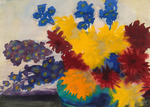 Nolde, Emil - Dahlias and delphiniums