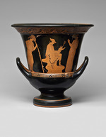 Master of Villa Julia - Red-figure krater with Hermes, Dionysus and Nymphs