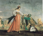 Anonymous - Scene from the Commedia dell'Arte: Signora Lucia and Trastullo