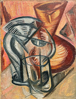 Rozanova, Olga Vladimirovna - Ceramic vase and glass vessels