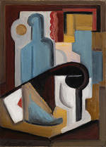 Moreno Villa, José - Cubist still life with bottle
