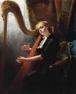 Schwartze, Thérèse - Playing the harp