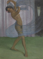 Mueller, Otto - Dancer with veil, watched by a man
