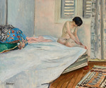 Lebasque, Henri - Nude sitting at the foot of the bed, Le Cannet