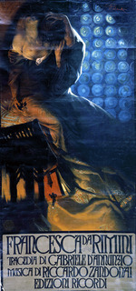 Palanti, Giuseppe - Poster for the opera Francesca da Rimini by Riccardo Zandonai