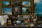 Francken, Frans, the Younger - The cabinet of a collector with paintings, shells, coins, fossils and flowers