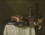 Heda, Willem Claesz - Still life with ham and bread