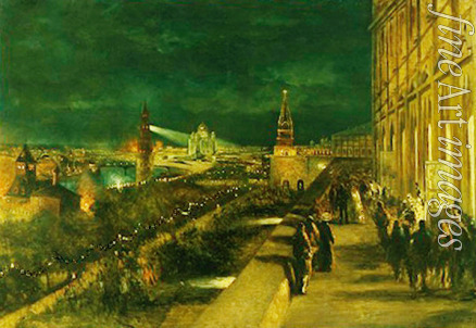 Makowski Nikolai Jegorowitsch - Festbeleuchtung in Moskau anlässlich des Krönungsfeiers des Kaisers Alexander III. am 15. Mai 1883