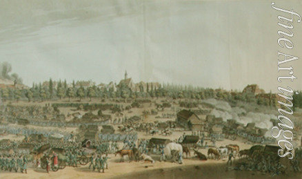 Unbekannter Meister des 19. Jhs. - Rückzug der Grande Armée aus Leipzig am 19. Oktober 1813