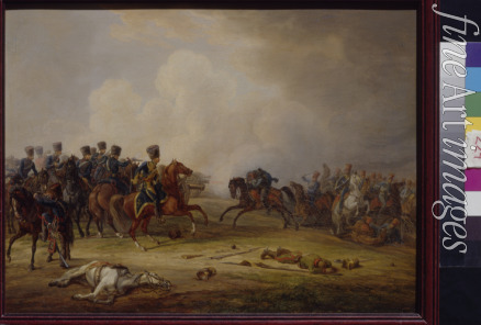 Adam Albrecht - An attack of Austrian Hussars on the French battery