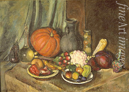 Mashkov Ilya Ivanovich - Still life with pumpkin and a jug