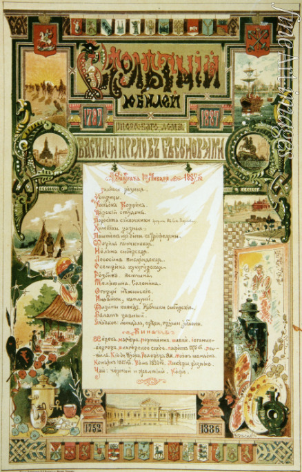 Russischer Meister - Frühstückskarte für den Neujahrstag 1887
