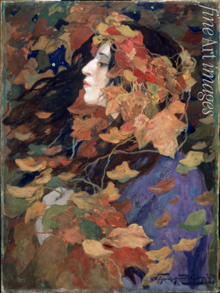Goryshkin-Sorokopudov Ivan Silych - Falling Leaves (Portrait of V. Issinskaya)