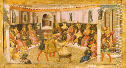 Apollonio di Giovanni di Tommaso - Die Ermordung des Julius Caesar