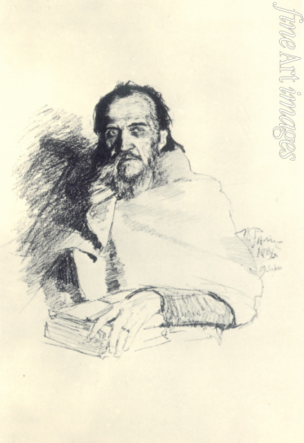 Repin Ilya Yefimovich - Portrait of the poet Yakov Polonsky (1820-1898)