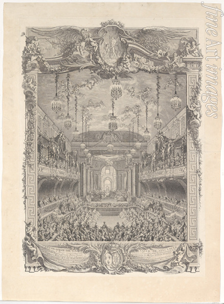 Cochin Charles-Nicolas der Jüngere - Premiere der La princesse de Navarre von Jean-Philippe Rameau am 23. February 1745 im Grande Écurie