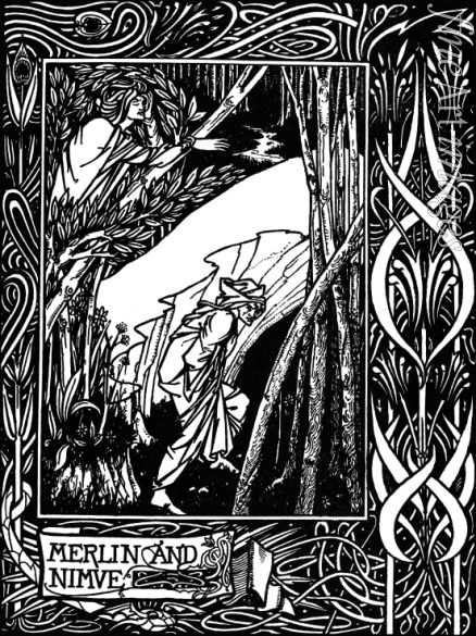 Beardsley Aubrey - Merlin und Nimue. Illustration für das Buch 