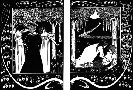 Beardsley Aubrey - The Four Queens and Lancelot. Illustration to the book 