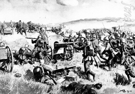 Barascudts Max - Withdrawal of British rifles near Antwerp (Illustration from Allgemeiner Kriegszeitung)