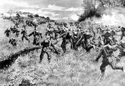Barascudts Max - Attack on Chevillecourt on September 20th, 1914 (Illustration from Allgemeiner Kriegszeitung)