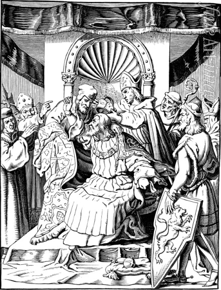 Kirchhoff Johann Jakob - Die Abdankung des Kaisers Heinrich IV. in Ingelheim (Illustration aus der 
