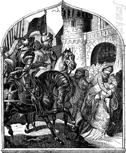Kirchhoff Johann Jakob - König Konrad III. und die treuen Weiber von Weinsberg (Illustration aus der 