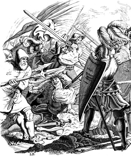 Richter Adrian Ludwig - Winkelrieds Tod bei der Schlacht von Sempach 1386 (Illustration aus der 