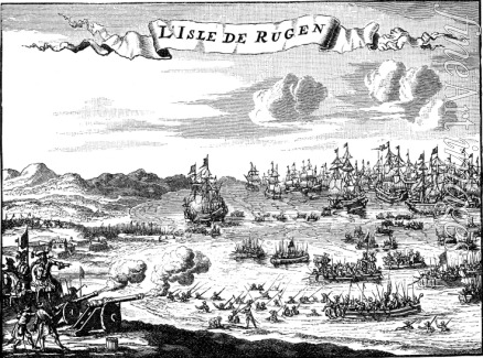Unbekannter Künstler - Die Eroberung von Rügen durch Friedrich Wilhelm I. 1715