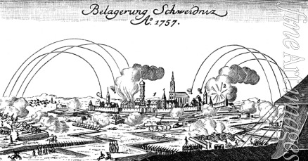 Unbekannter Künstler - Die Belagerung von Schweidnitz durch die Österreicher im November 1757