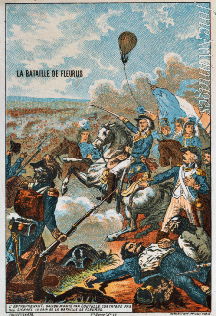 Unbekannter Künstler - Der Ballon Entreprenant, gefahren von Coutelle, in der Schlacht von Fleurus 1794 (Aus der Serie 