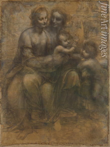 Leonardo da Vinci - Madonna und Kind mit der heiligen Anna und Johannesknaben (The Burlington House Cartoon)