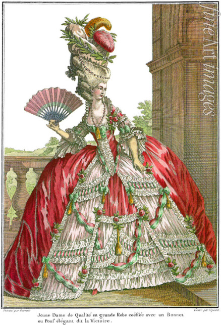 Desrais Claude Louis - French court dress with wide panniers