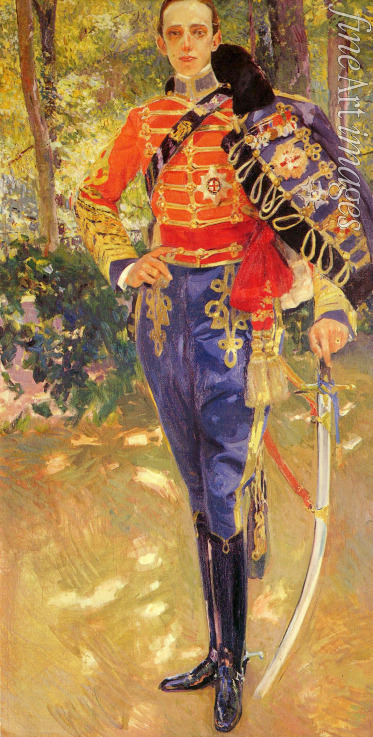 Sorolla y Bastida Joaquín - Portrait of King Alfonso XIII in a Hussar's Uniform