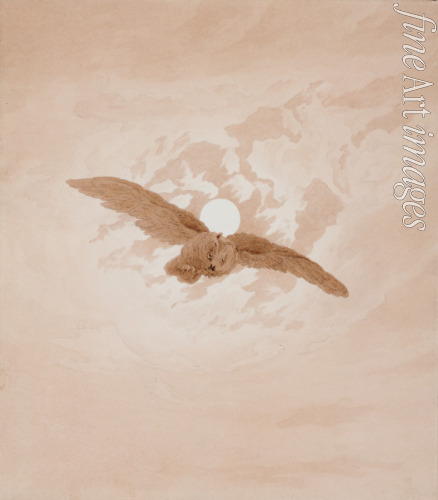 Friedrich Caspar David - Owl Flying against a Moonlit Sky