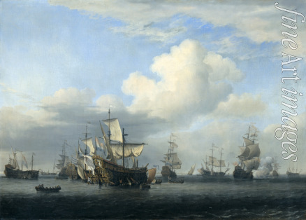 Velde Willem van de the Younger - The captured Swiftsure, Seven Oaks, Loyal George and Convertine brought through Goeree Gat, 16 June 1666