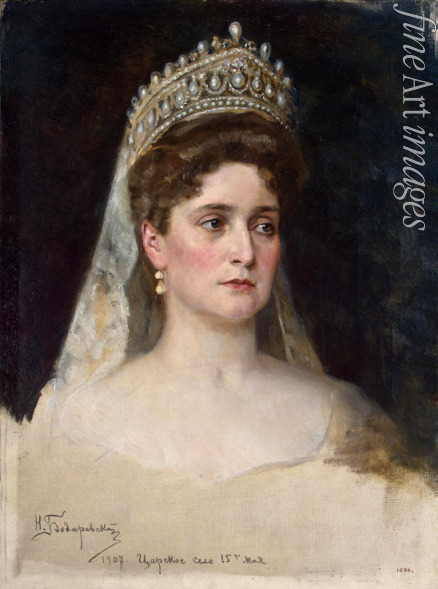 Bodarevsky Nikolai Kornilovich - Portrait of Empress Alexandra Fyodorovna of Russia (1872-1918), the wife of Tsar Nicholas II