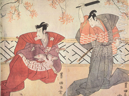 Toyokuni Utagawa - The actors Ichikawa Komazo and Bando Mitsugoro II (Diptych)