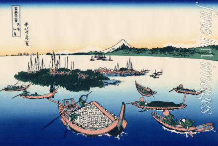 Hokusai Katsushika - Die Insel Tsukuda in der Provinz Musashi (aus der Bildserie 