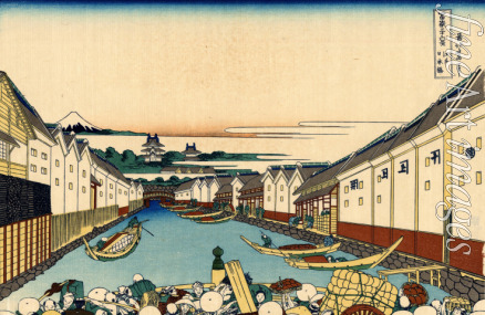 Hokusai Katsushika - Die Nihon-Brücke in Edo (aus der Bildserie 