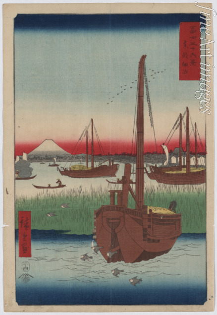 Hiroshige Utagawa - Off Tsukuda Island in the Eastern Capital (From the series 