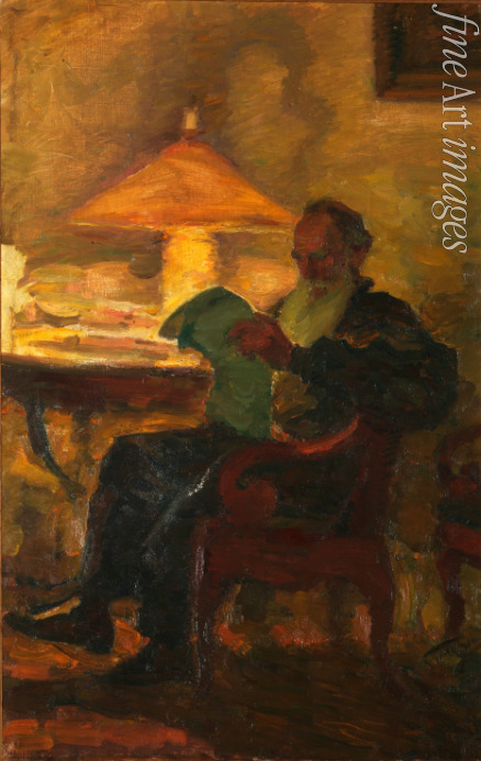 Pasternak Leonid Osipovich - Leo Tolstoy with a newspaper