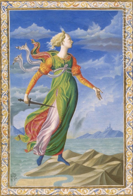 Pesellino Francesco di Stefano - Allegory von Karthago. Illustration für Manuskript De Secundo Bello Punico Poema von Silius Italicus